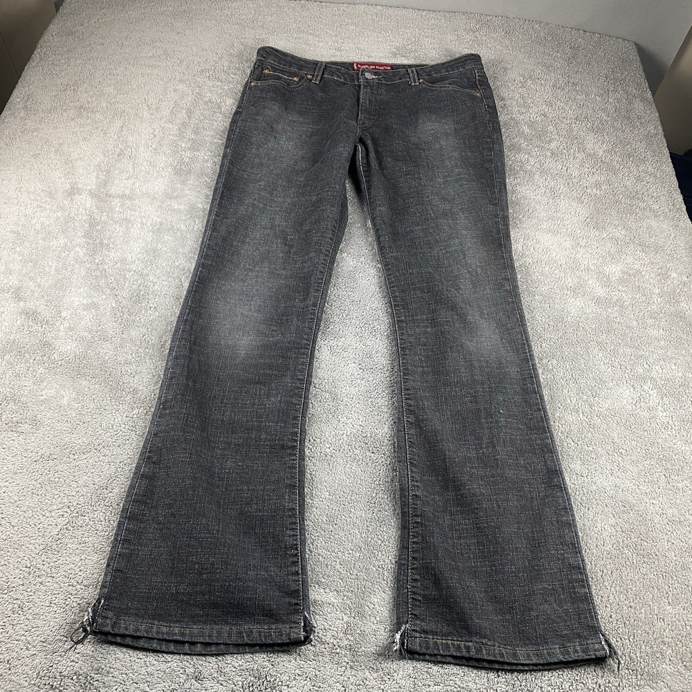 Levis 518 Superlow Stretch Boot Cut Jeans Womens 13L JR Gray Mid‎ Rise VTG